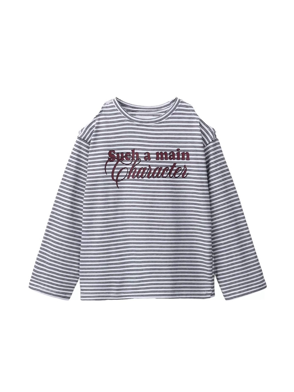 ZARA Black & White Striped Long-Sleeve Graphic T-shirt Cut Out Shoulders 9-10
